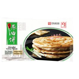 张力生 老上海葱油饼 5片 450g 冷冻食品 全德包裹邮寄 保温袋加冰袋打包