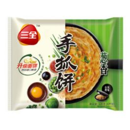 三全 葱香千丝抓饼  4片 320g 冷冻食品 全德包裹邮寄 保温袋加冰袋打包