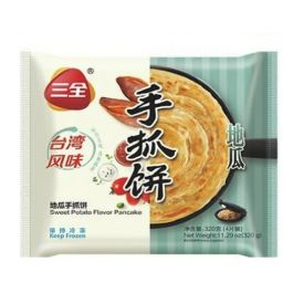 三全 地瓜千丝抓饼 4片 320g  冷冻食品 全德包裹邮寄 保温袋加冰袋打包