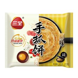 三全 原味千丝抓饼  4片 320g 冷冻食品 全德包裹邮寄 保温袋加冰袋打包